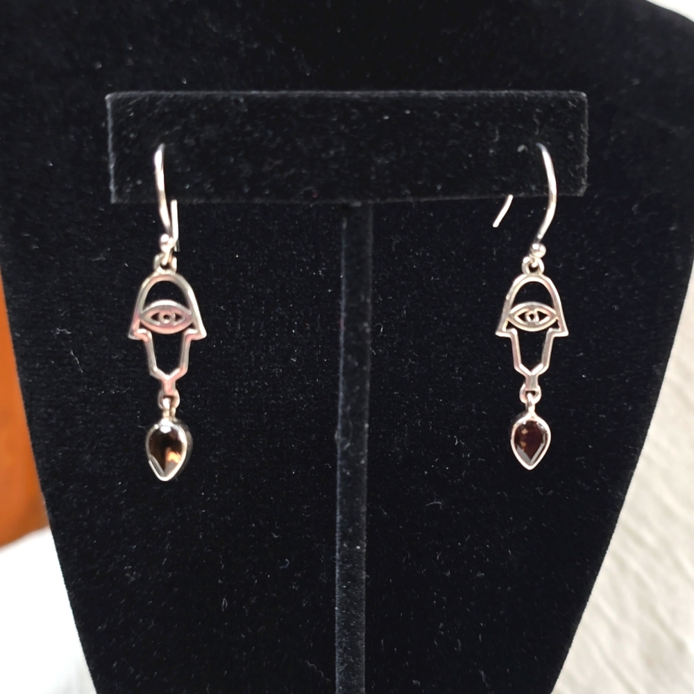 Hamsa Protective Sterling Silver Earrings